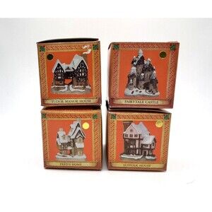 David Winter Cottages 1993 Christmas Ornaments Complete Set Of 4 Christmas Carol